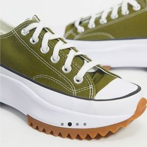 Converse Run Star Hike Low Dark Moss Unisex Platform Sneakers 168818C NWT